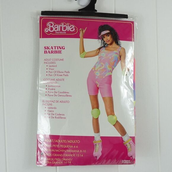 Barbie The Movie Womens Skating Barbie Costume Size Large 12-14 - Picture 1 of 4